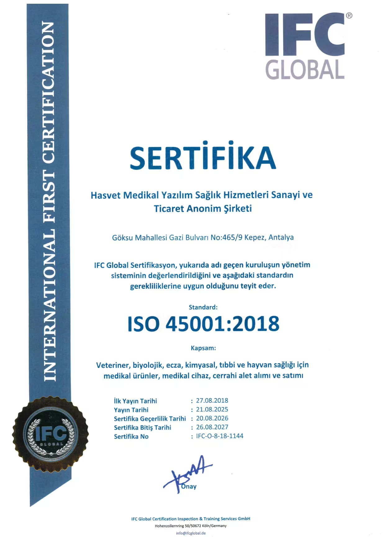HASVET ISO 45001