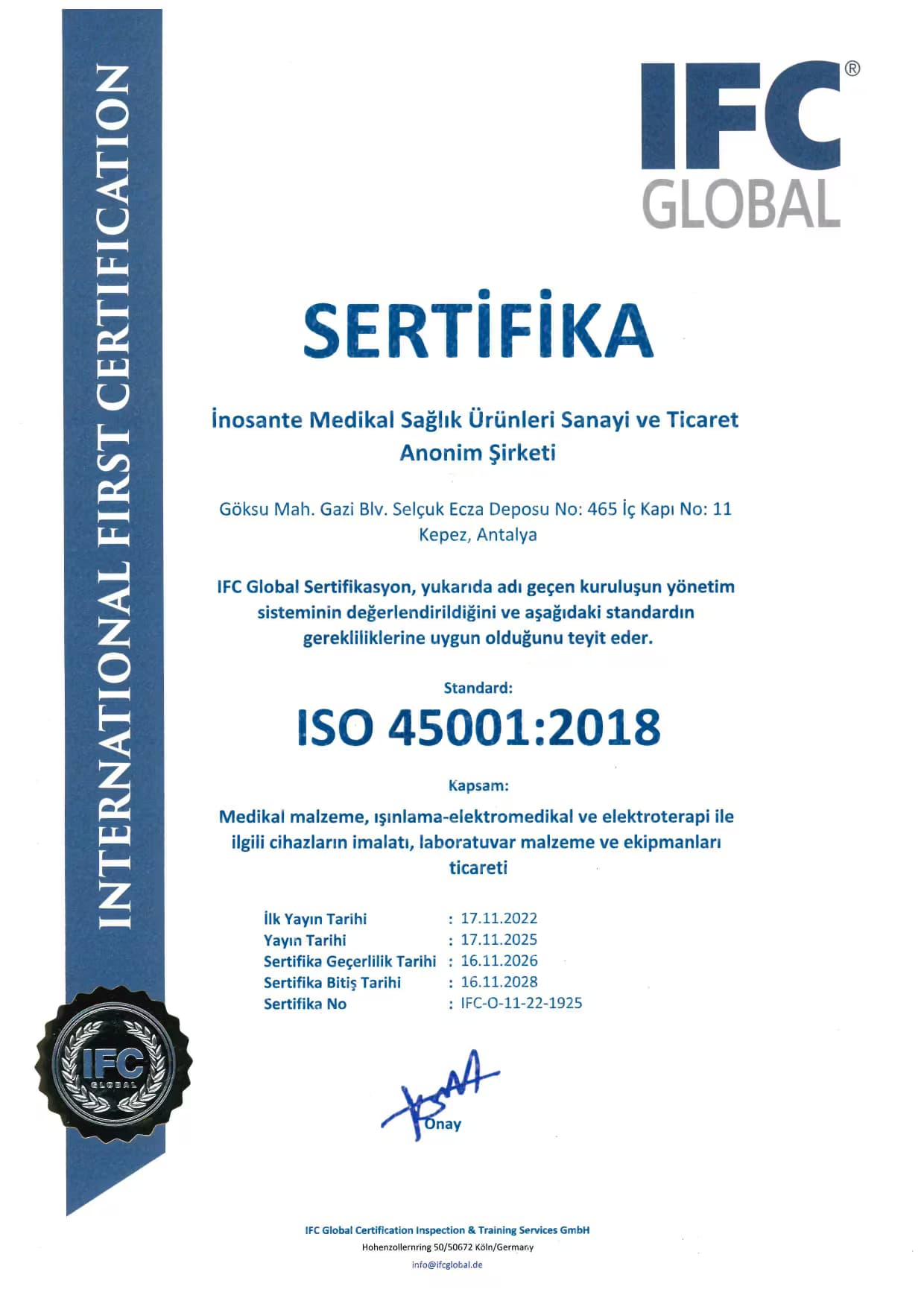 INOSANTE ISO 45001