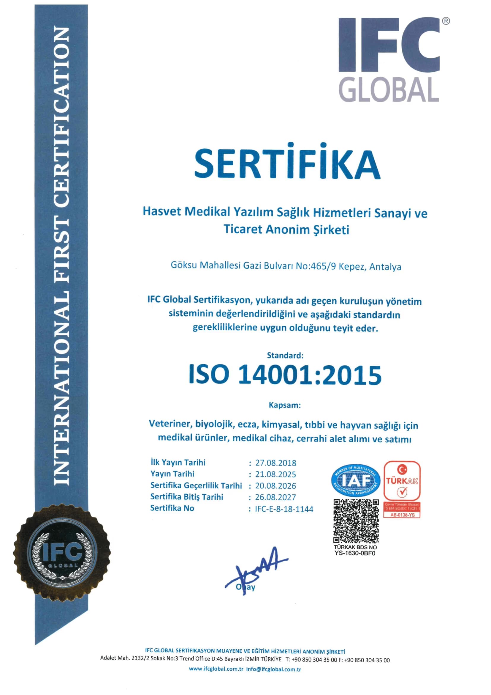 HASVET ISO 14001