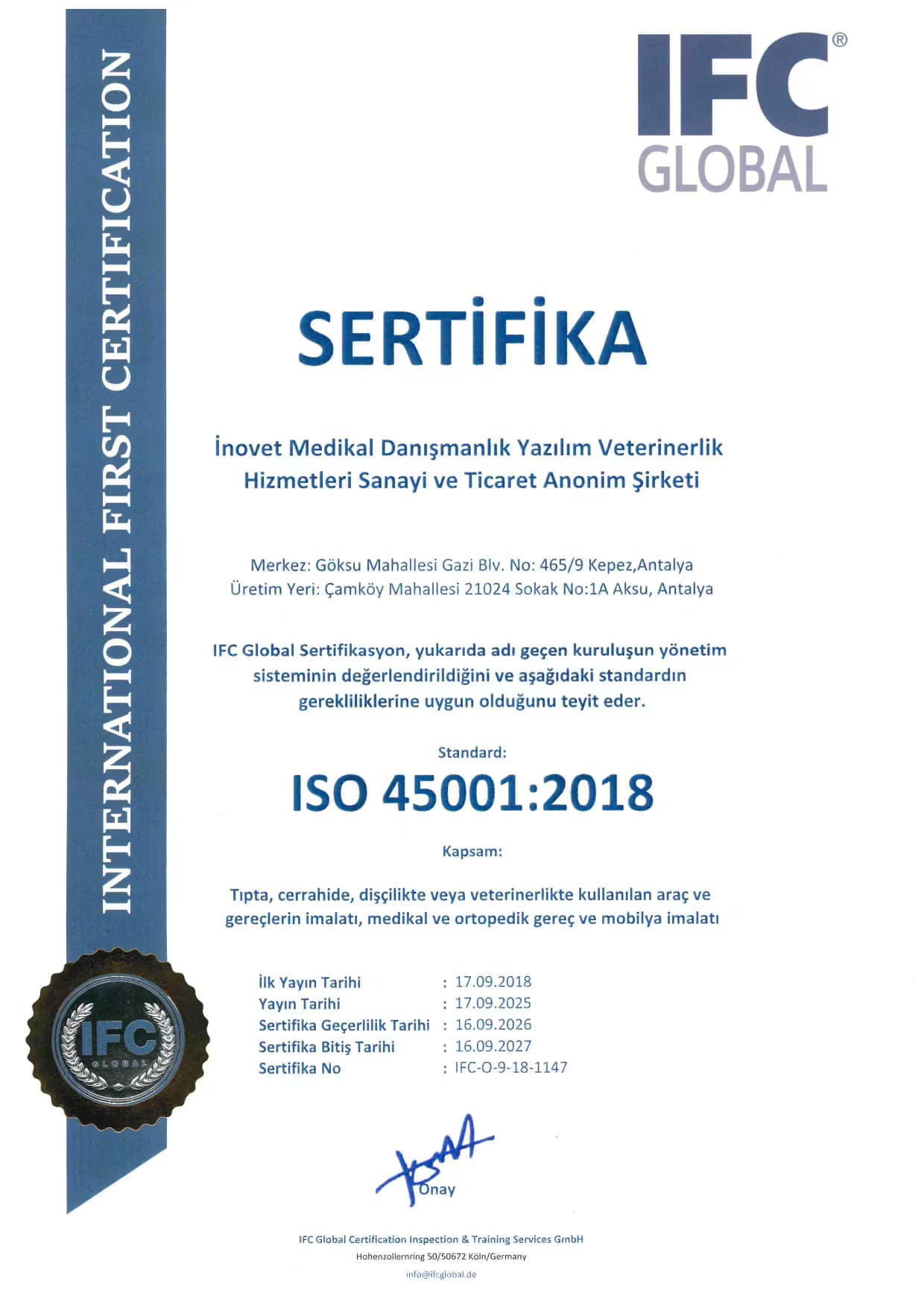 INOVET 45001