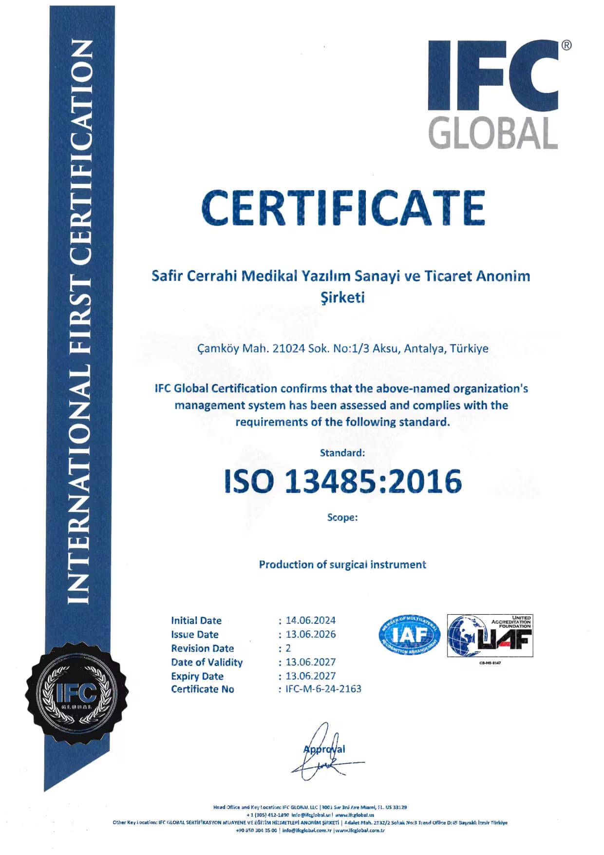 SAFİR ISO 13485